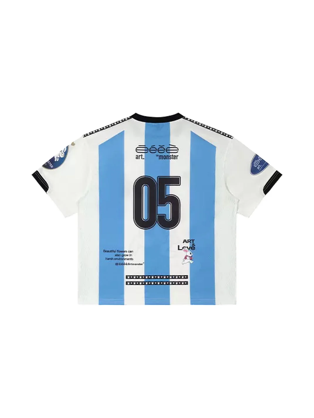 EeeeArtmonster | Striped Rabbit Graphic Jersey T-Shirt