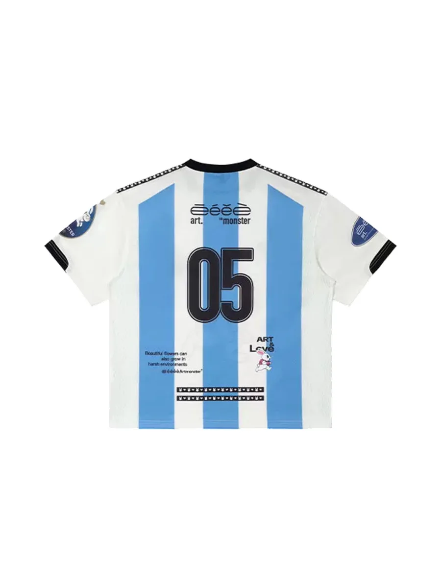 EeeeArtmonster | Striped Rabbit Graphic Jersey T-Shirt - 3