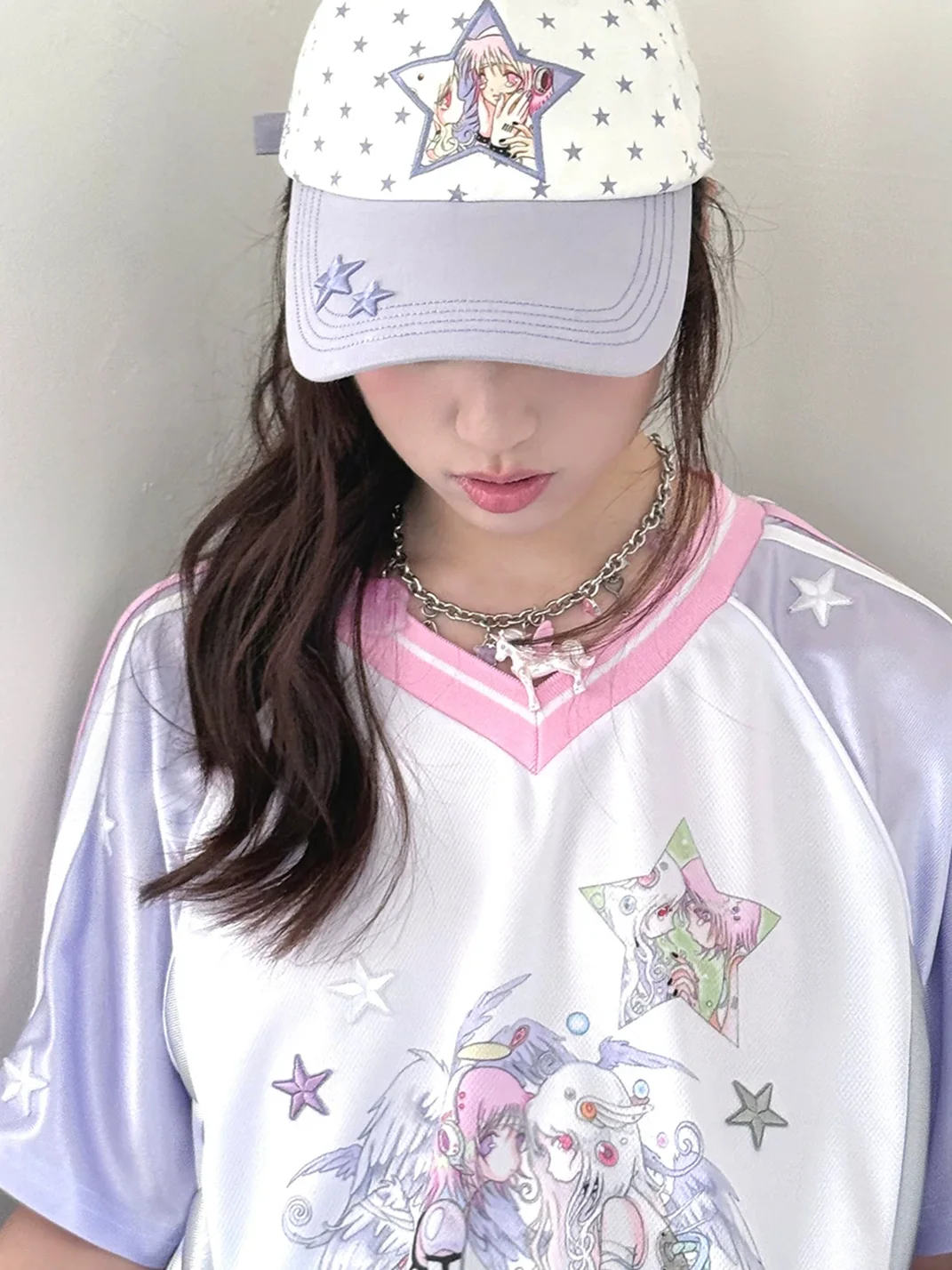 Hashtag DDD | Star Print Two-Tone Baseball Cap