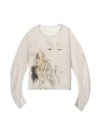 EMOBROTHER | Rage Bait Graphic Curved-Sleeve Long Sleeve T-Shirt