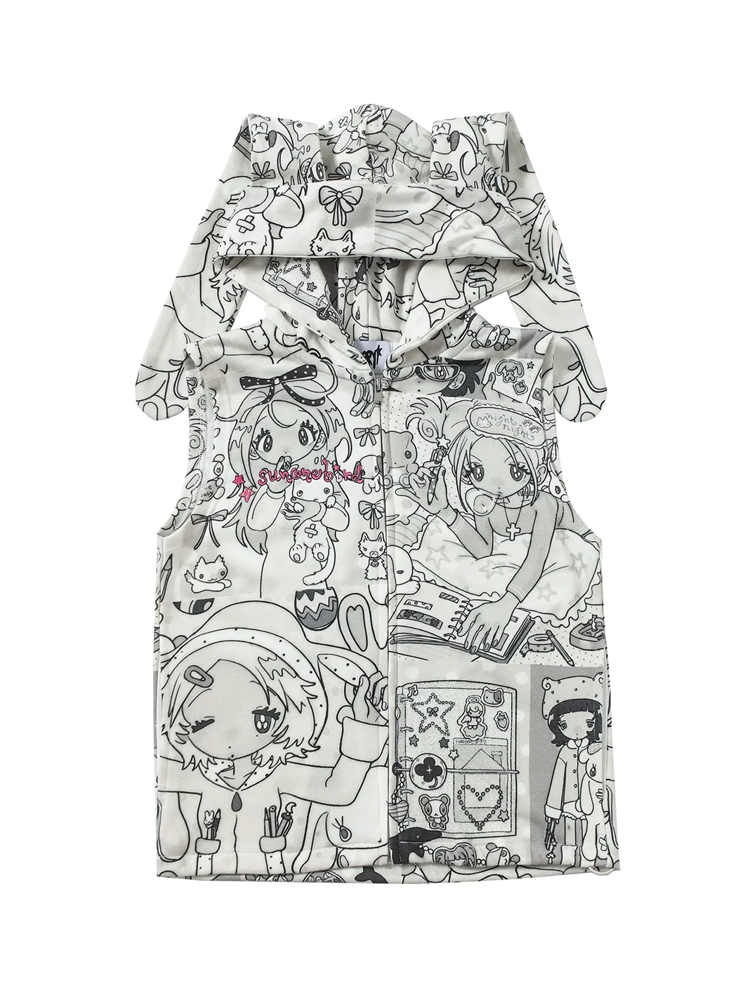 BlackBerry | Rabbit Ear Cartoon Hooded Vest