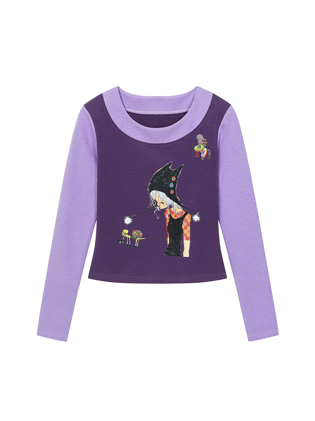 BlackBerry | Purple Panel Long Sleeve Top