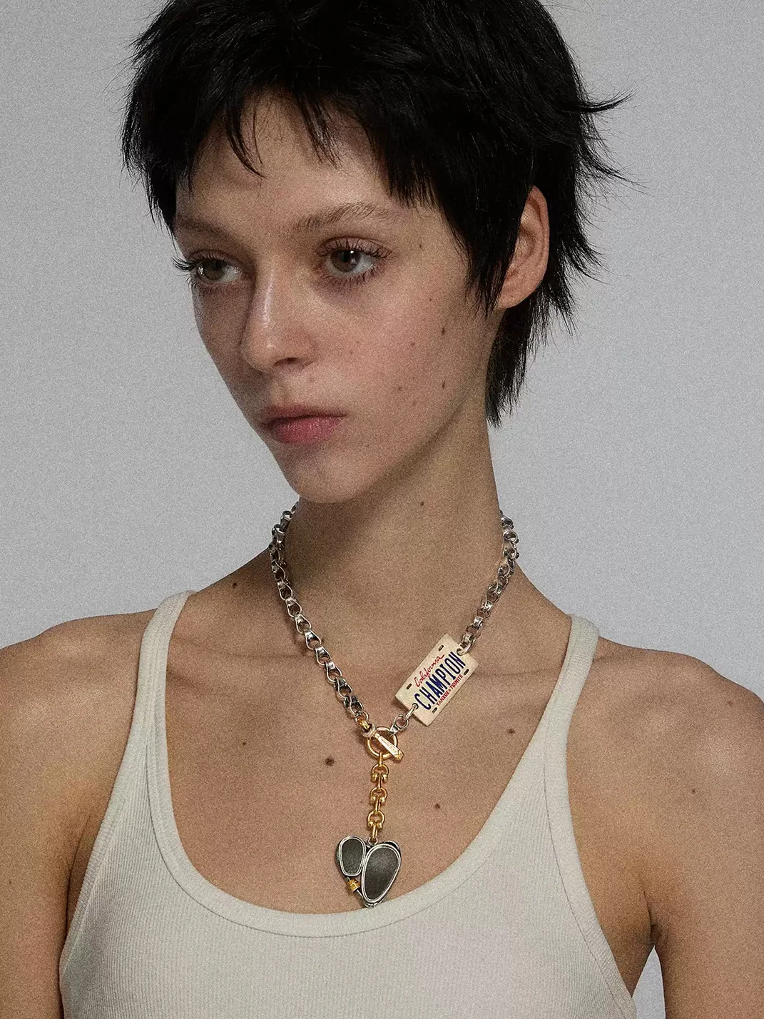 TRINITE | Champion Vintage Motorcycle Number Plate Necklace