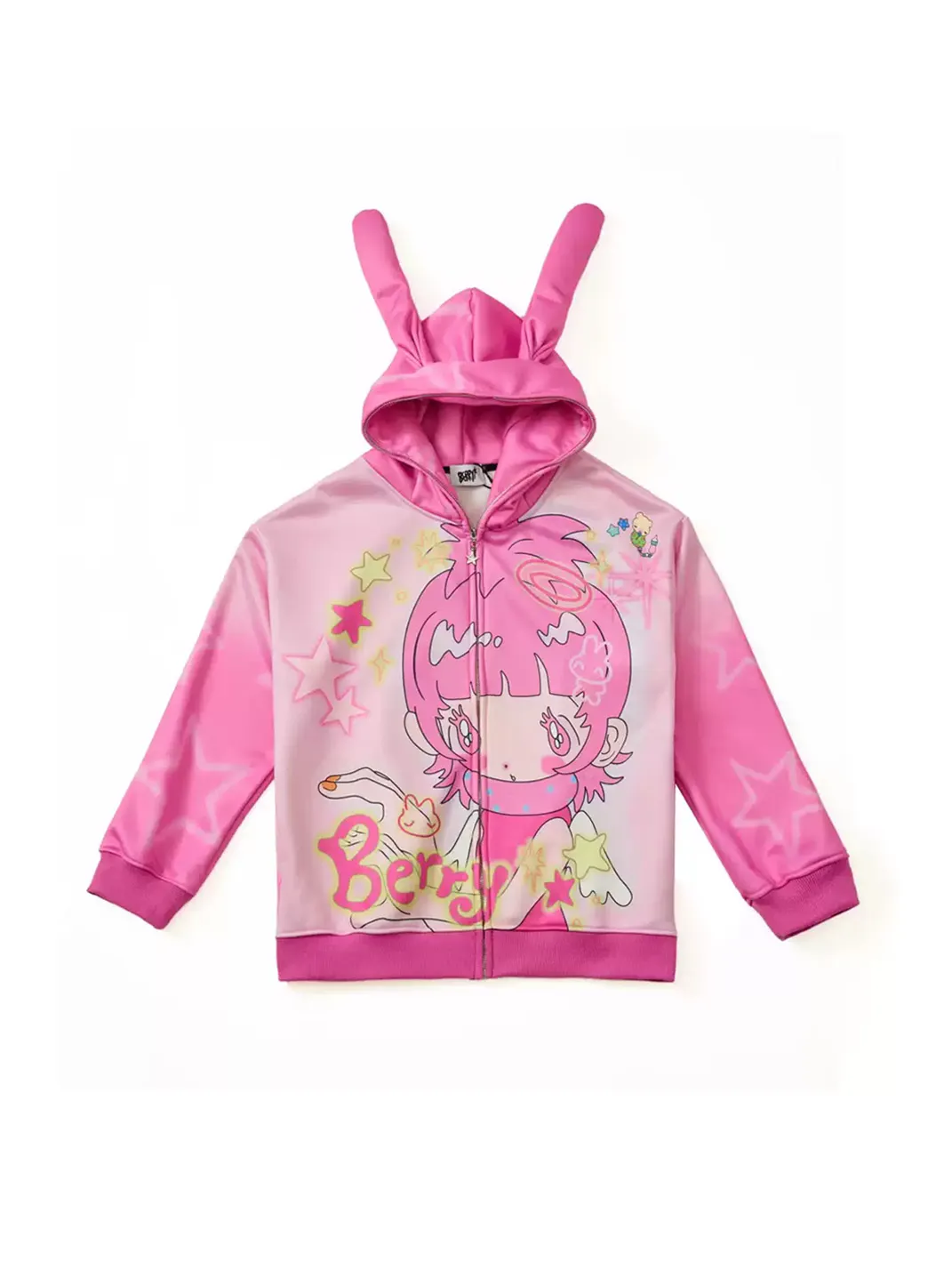 BlackBerry | Pink Rabbit-Ear Graphic Pullover Hoodie