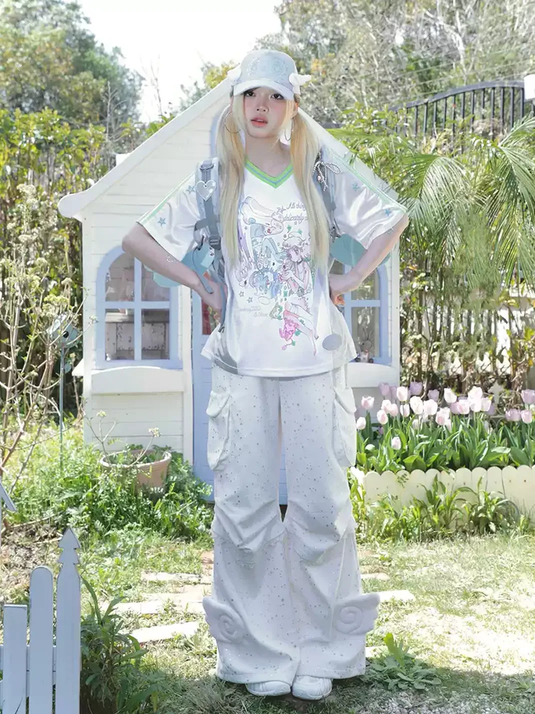 Hashtag DDD | Star Print Raglan Jersey Tee