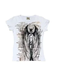 WEBBAR | Goth Style White Short Sleeve T-Shirt