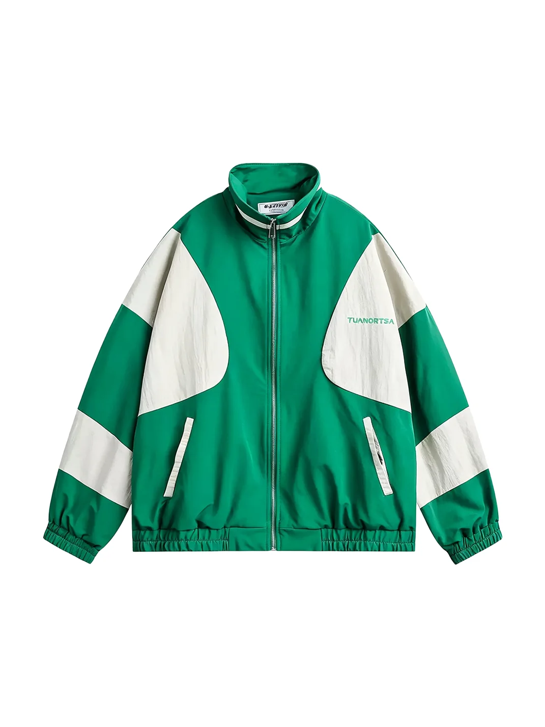 Wonderful Story | American Vintage Color Block Zip-Up Casual Jacket