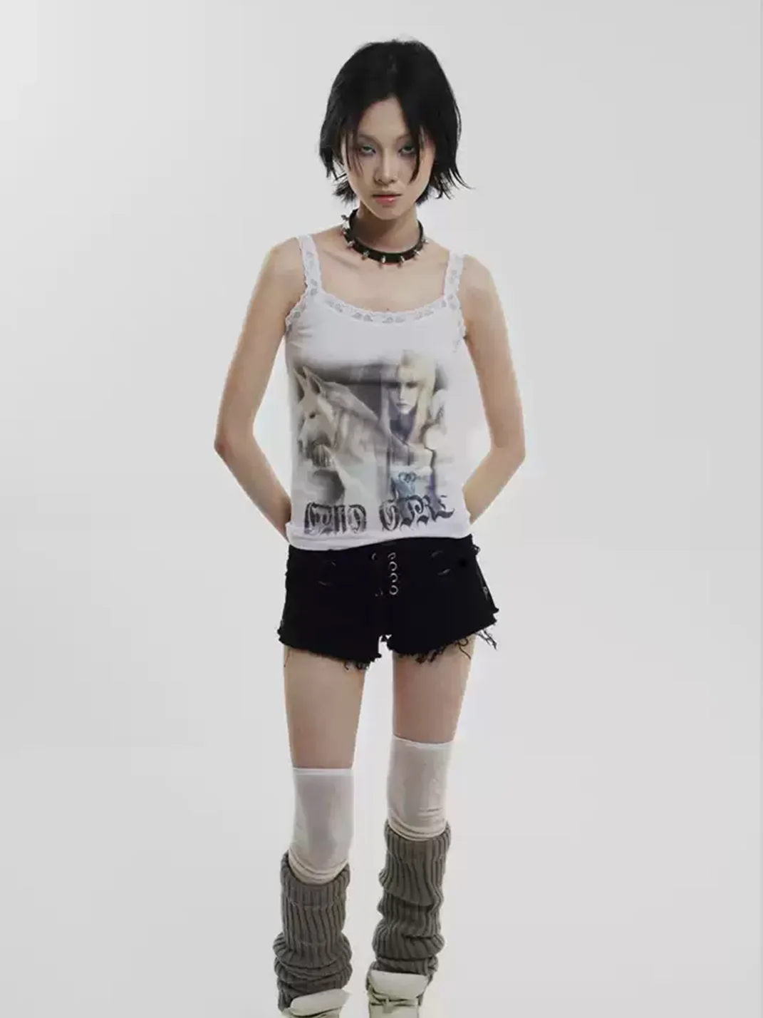 WEBBAR | Angel Wolf Y2K Lace Camisole