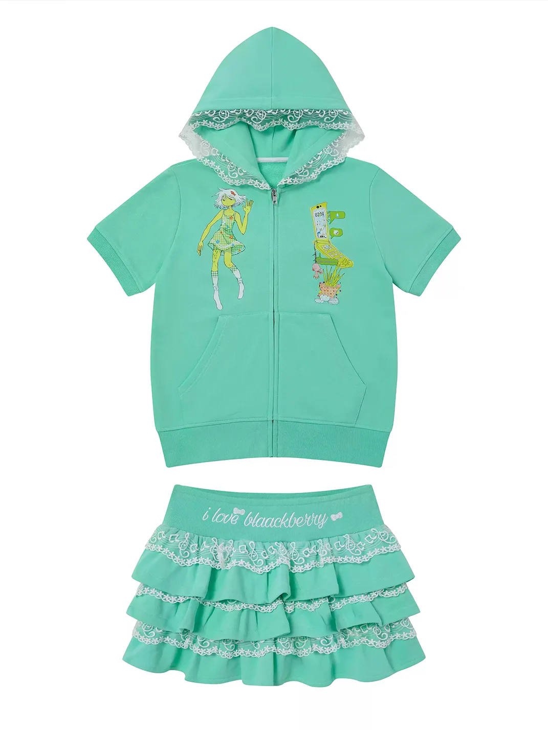 BlackBerry | Mint Green Lace Two-Piece Set