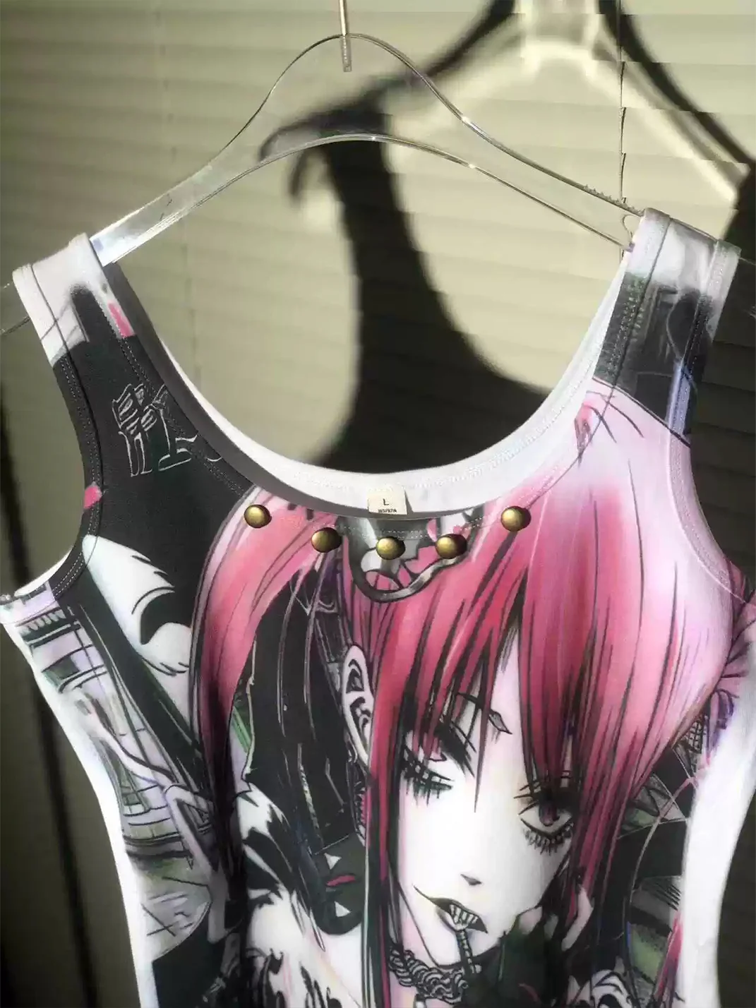 WEBBAR | Punk 2D Girl U-Neck Sleeveless Vest