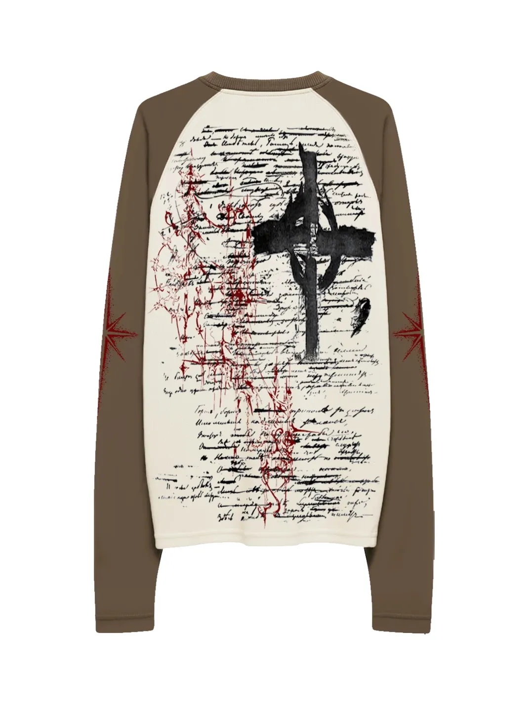 SHIBU | Unisex Gothic Punk Raglan Long-Sleeve Graphic T-Shirt