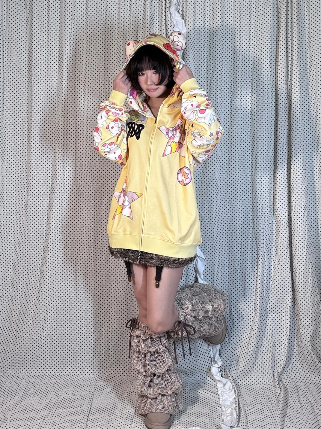 BlackBerry | Yellow Rabbit-Ear Hooded Jacket