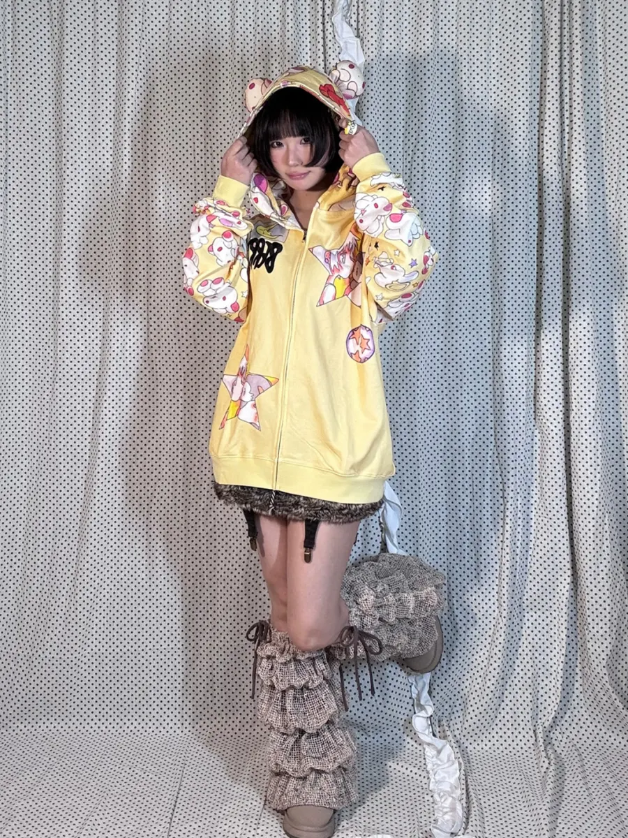 BlackBerry | Yellow Rabbit-Ear Hooded Jacket - 4
