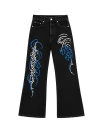 PAIKI | Thorn Embroidered Flared Jeans