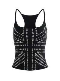 Latelylab | Embellished Fitted Strappy Tank Top