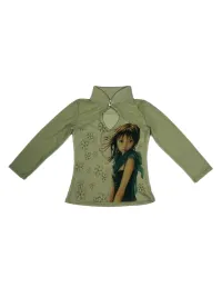 WEBBAR | New Chinese Style Cheongsam Collar Long Sleeve T-Shirt