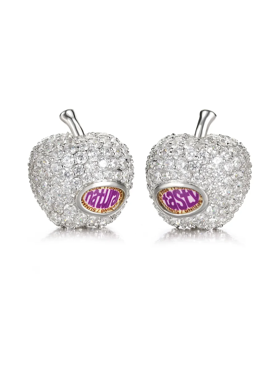 TysGrocery | Vintage Fruit Label Apple Stud Earrings - 3