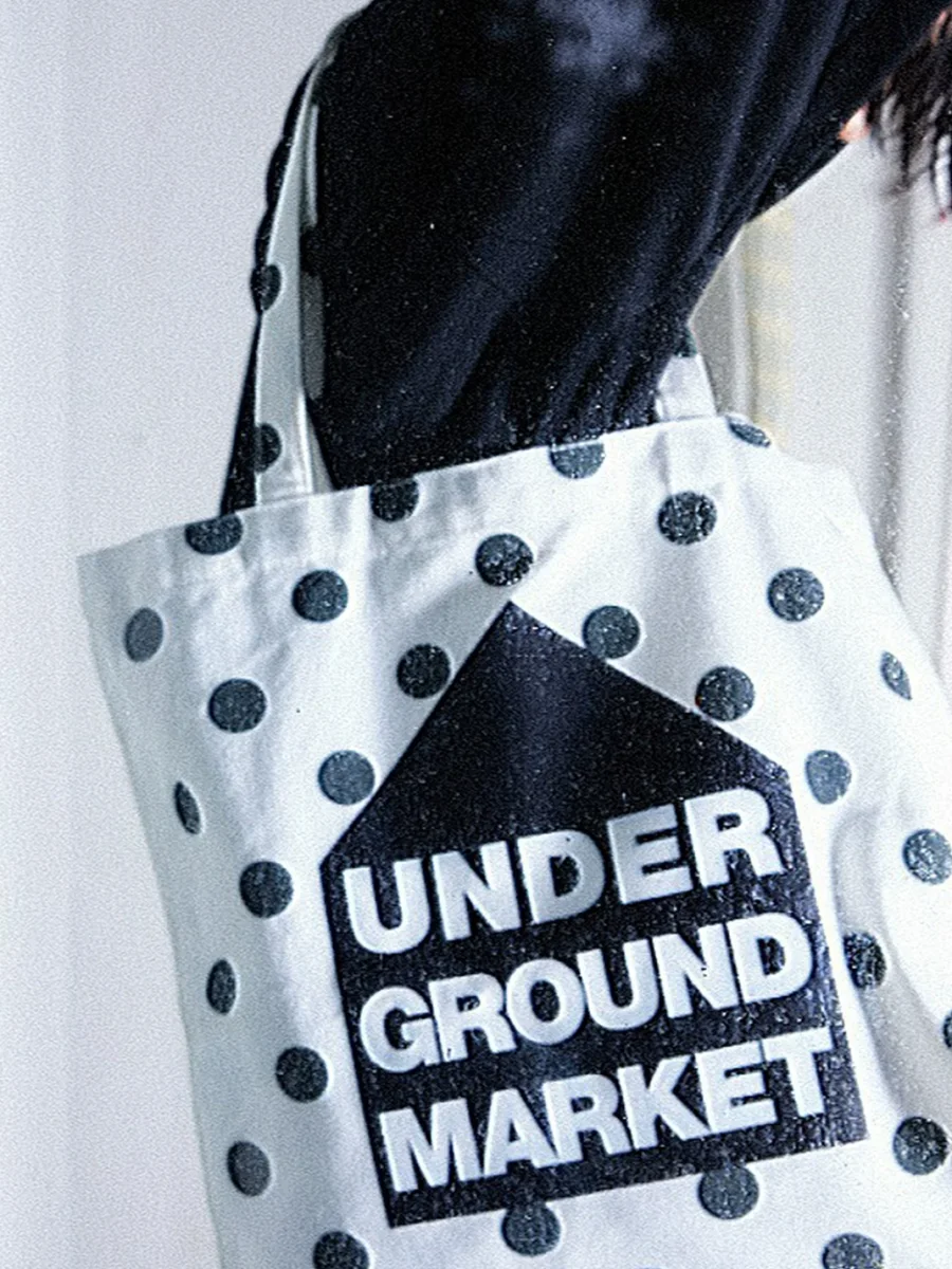 feex(u) | White Polka Dot Tote Bag - 3