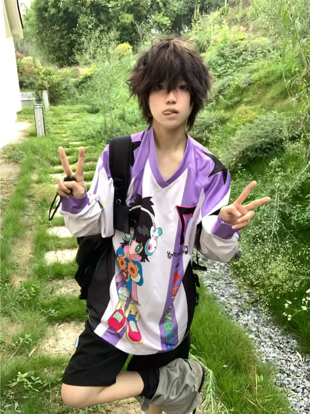 BlackBerry | Purple Anime Girl Long-Sleeve Jersey