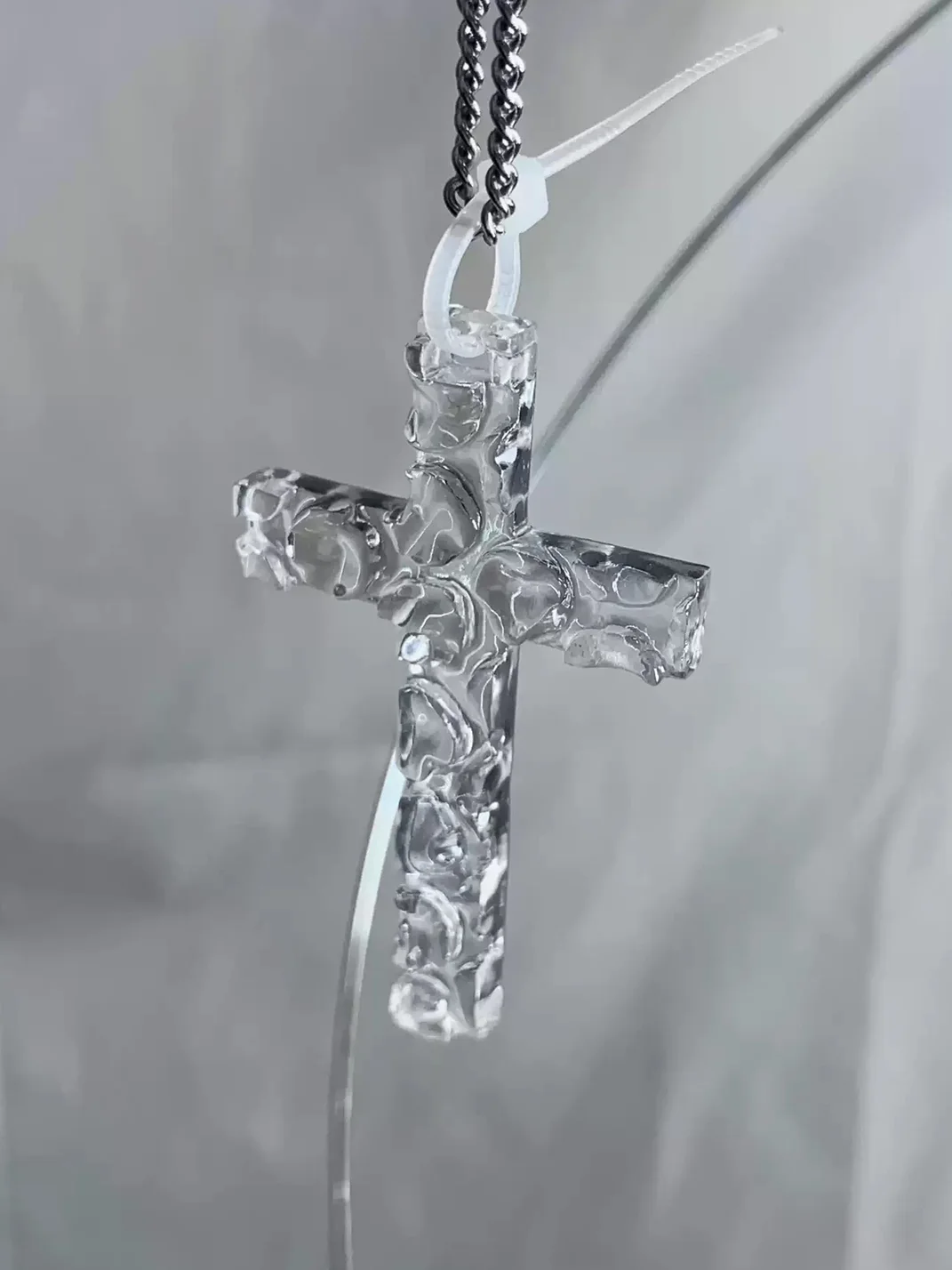 AXBD | Foam Faith Transparent Cross Pendant Necklace