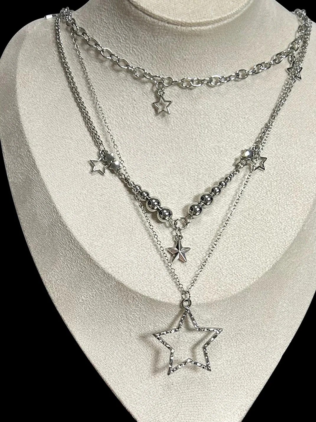 KHEPHAIA | Star Pendant Silver Necklace Set