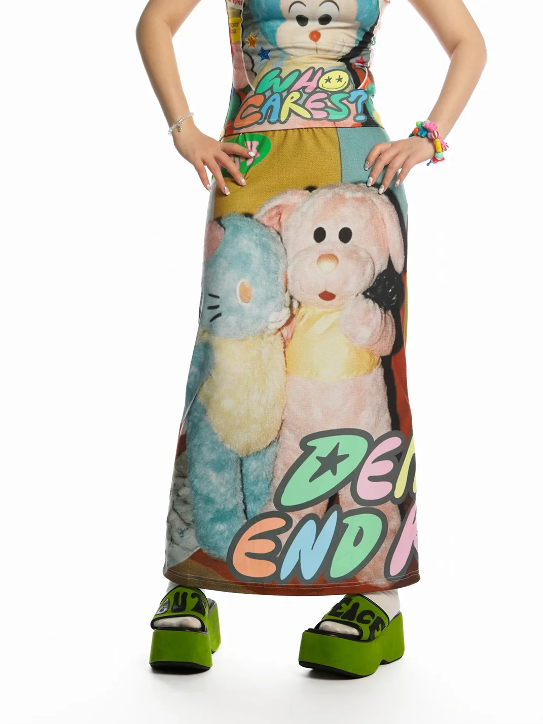 DeadEndKids | Y2K Printed Stretch Long Skirt