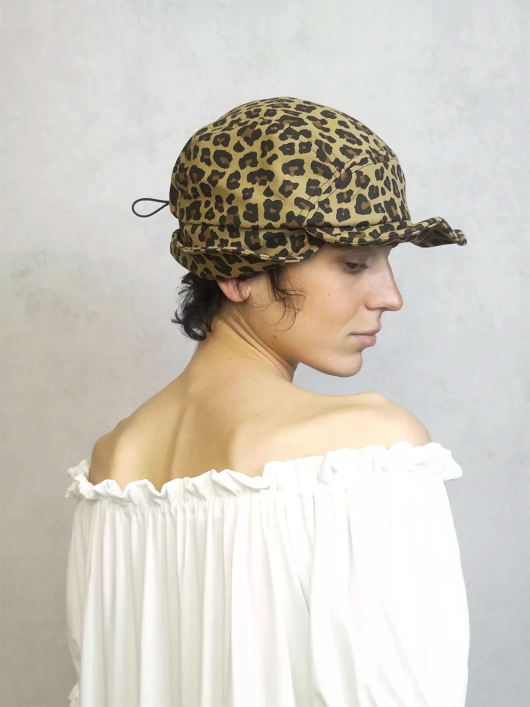 HappyRestaurant | Leopard Denim Adjustable Flight Cap