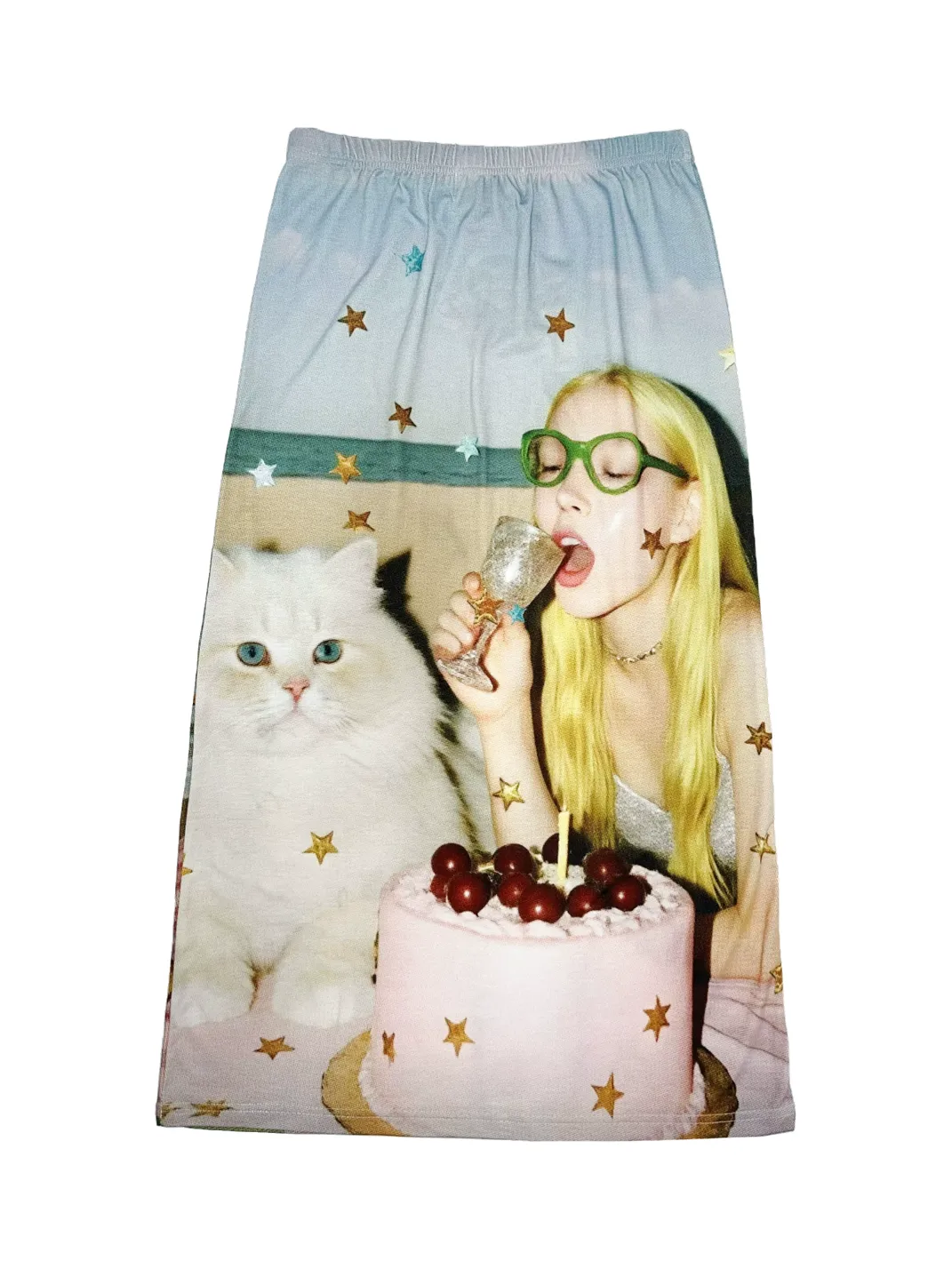 DeadEndKids | Y2K Printed Stretch Long Skirt