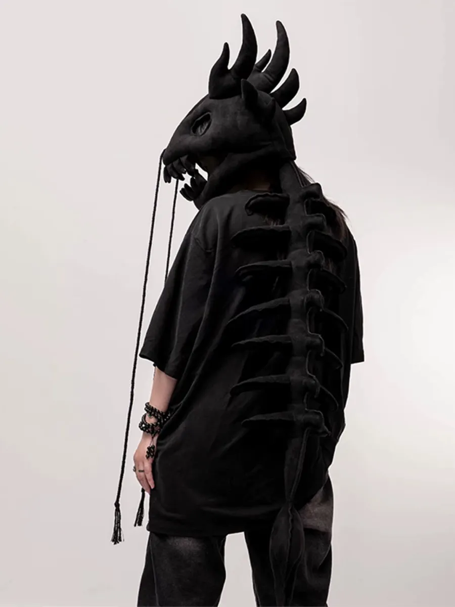OYU | LoongBone Plush Dragon Skeleton Hood Mask - 4