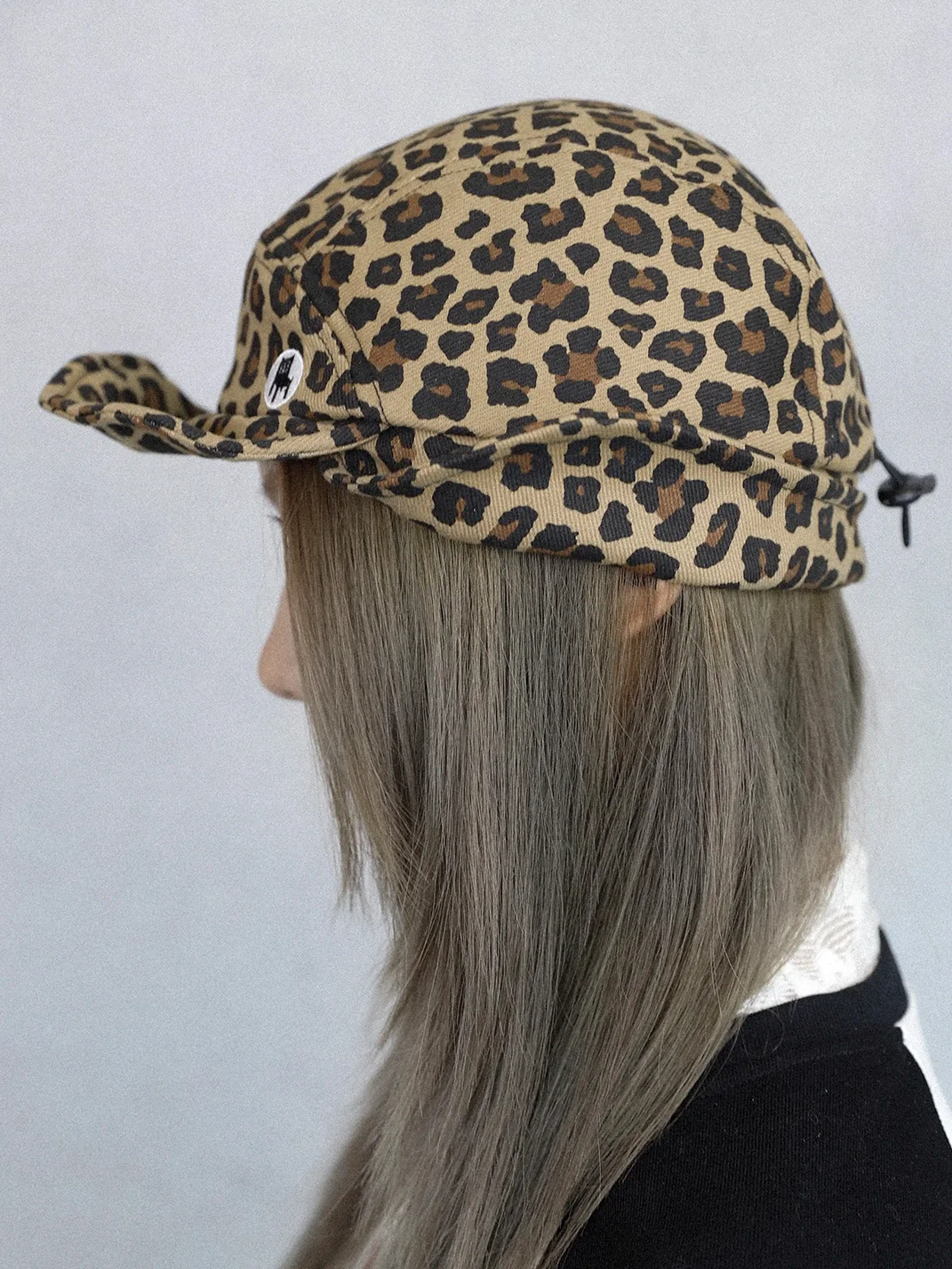 HappyRestaurant | Leopard Denim Adjustable Flight Cap