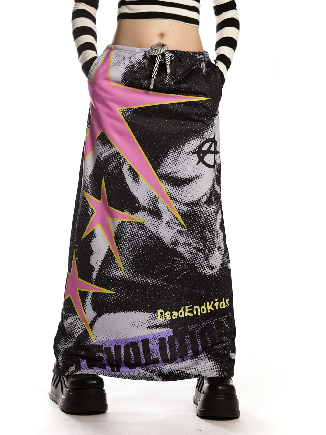 DeadEndKids | Punk Print Long Sweat Skirt