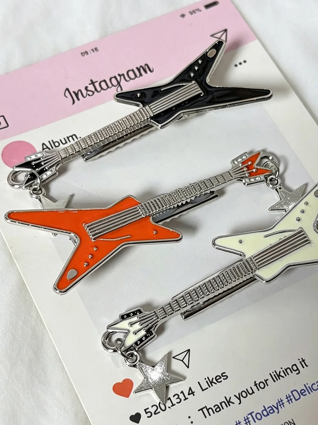 KHEPHAIA | Sweet Bow Alloy Star Guitar Hair Clips