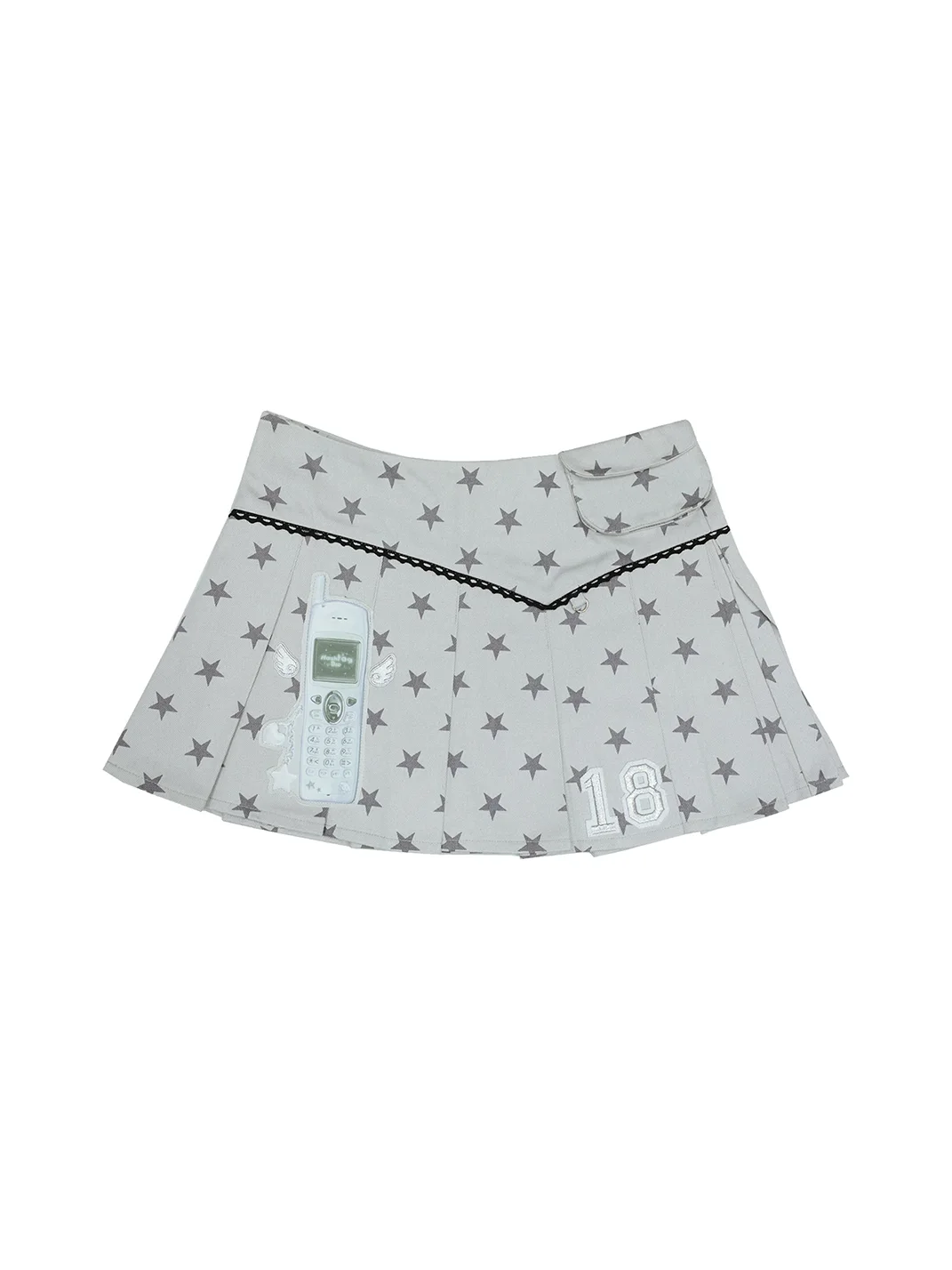 Hashtag DDD | Star Print Pleated Mini Skirt