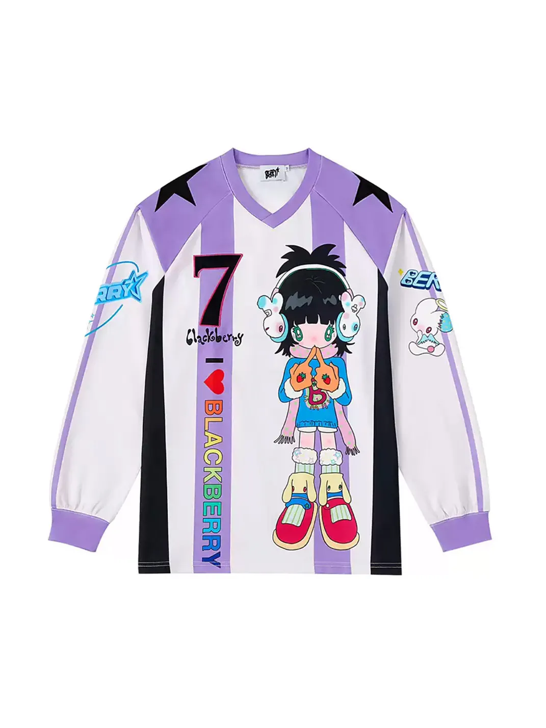 BlackBerry | Purple Anime Girl Long-Sleeve Jersey