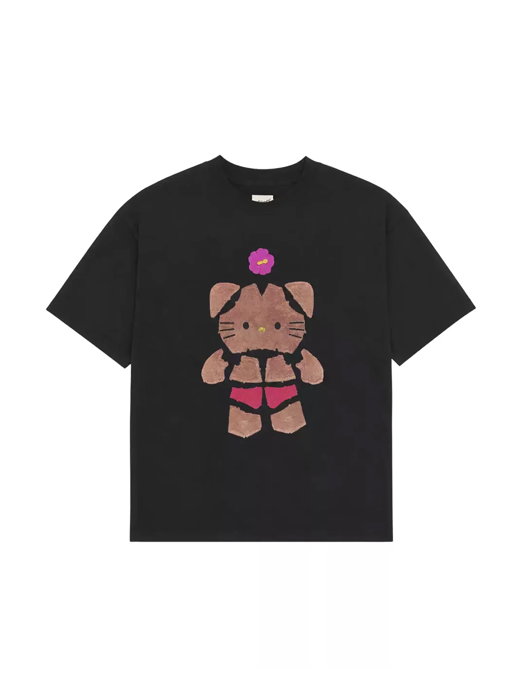 Fey Fey Worldwide | Kitty Print Black T-Shirt