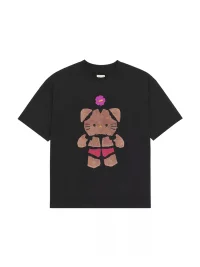 Fey Fey Worldwide | Kitty Print Black T-Shirt