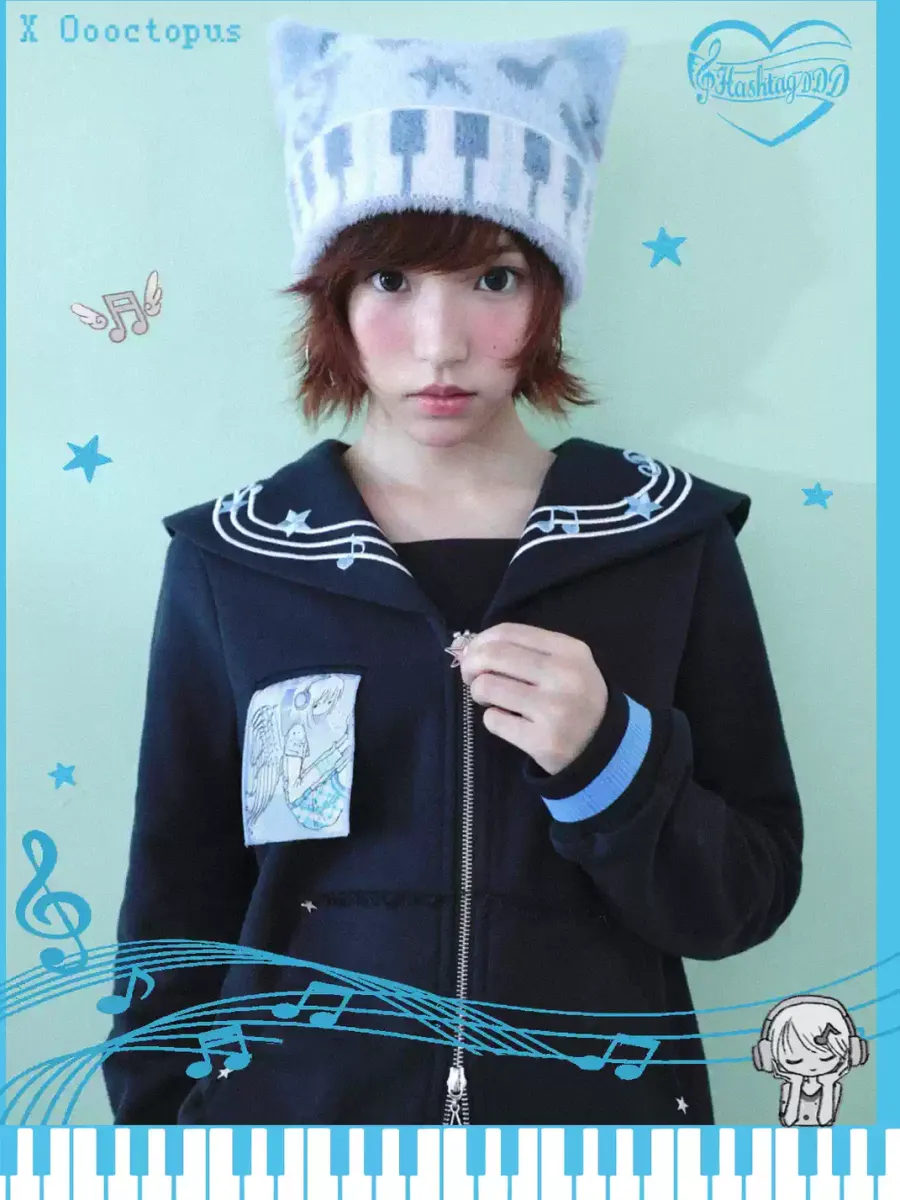 Hashtag DDD | Star Stripe Cat-Ear Knit Beanie - 4