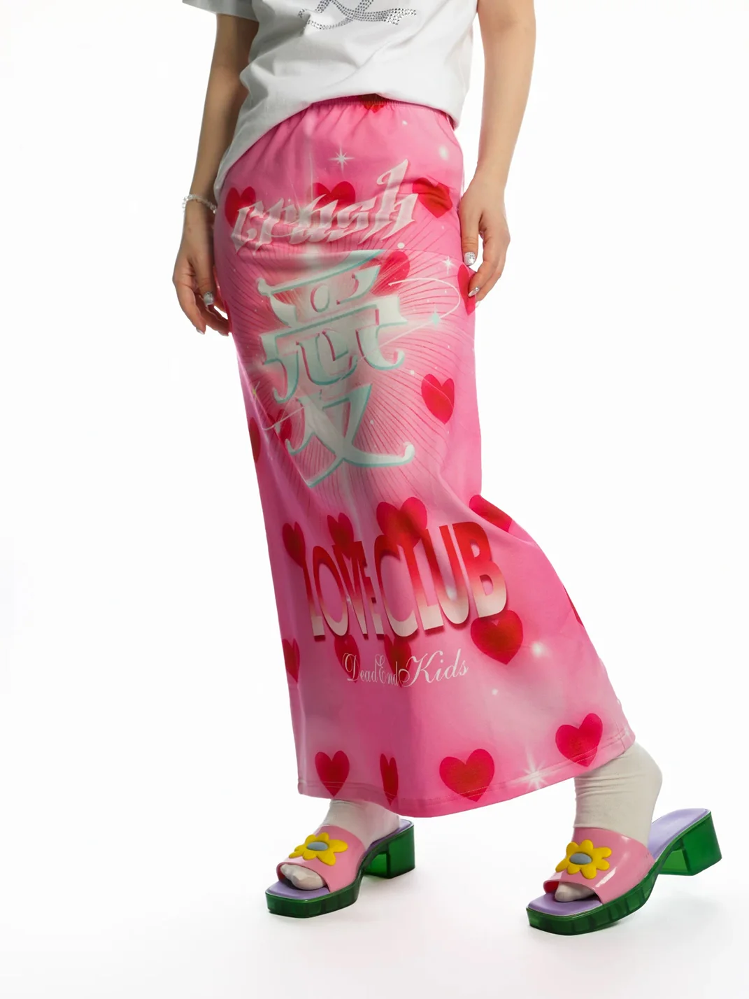 DeadEndKids | Y2K Printed Stretch Long Skirt