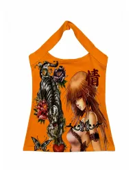 WEBBAR | Tiger Girl Graphic Halter Tank Top