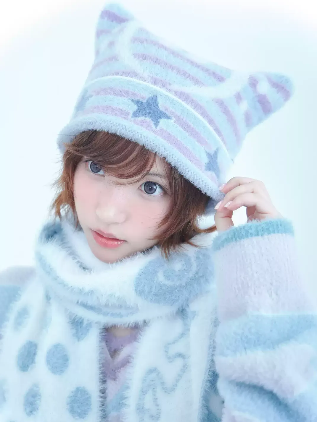 Hashtag DDD | Star Stripe Cat-Ear Knit Beanie
