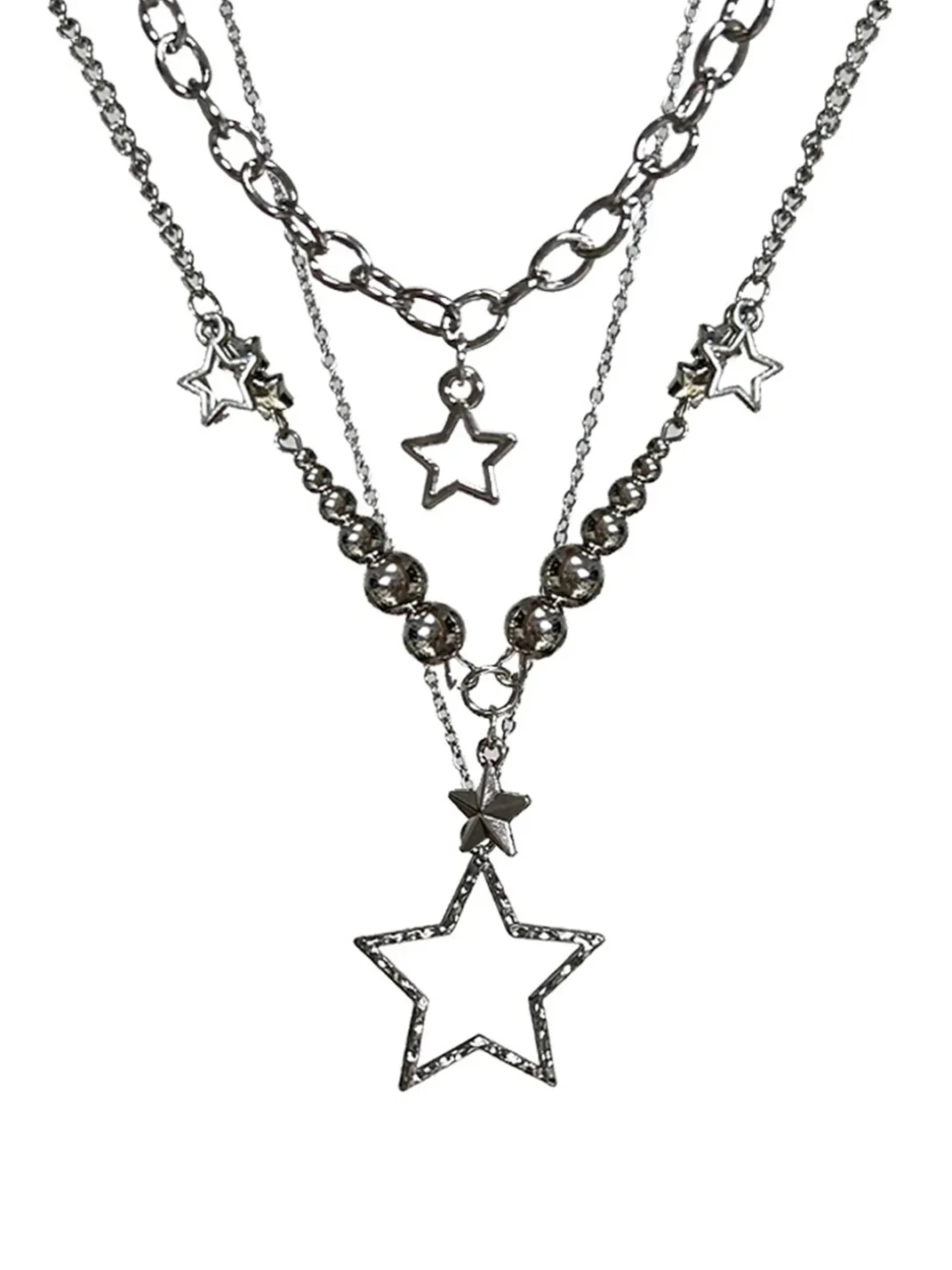 KHEPHAIA | Star Pendant Silver Necklace Set