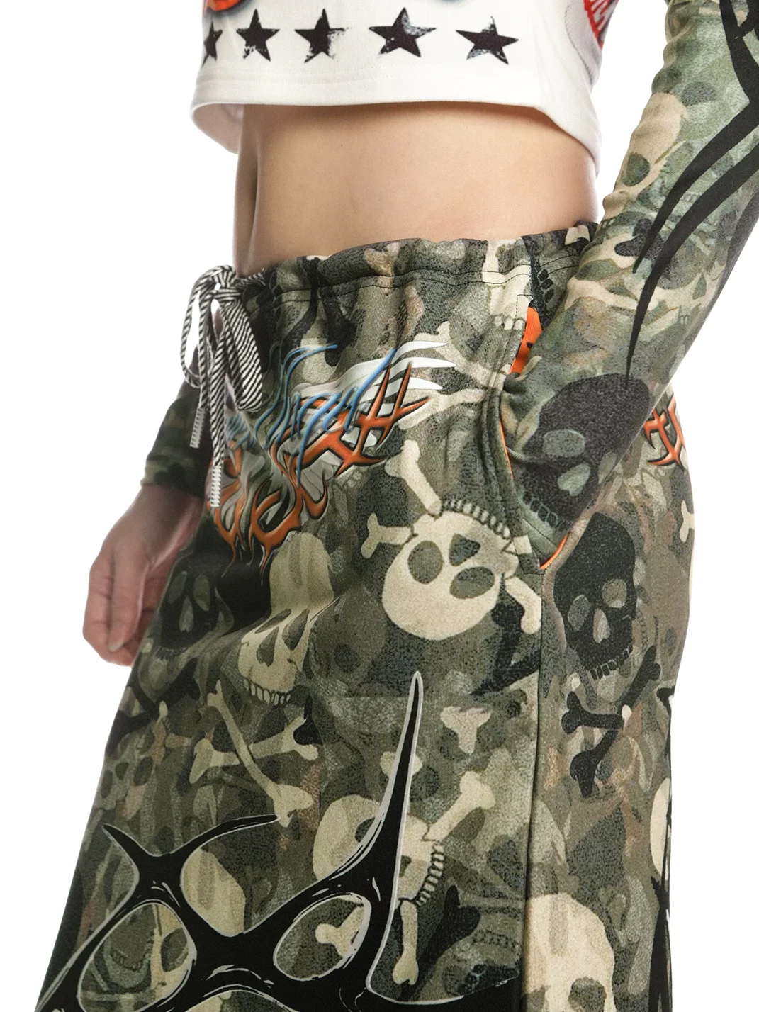 DeadEndKids | Camouflage Print Long Casual Skirt