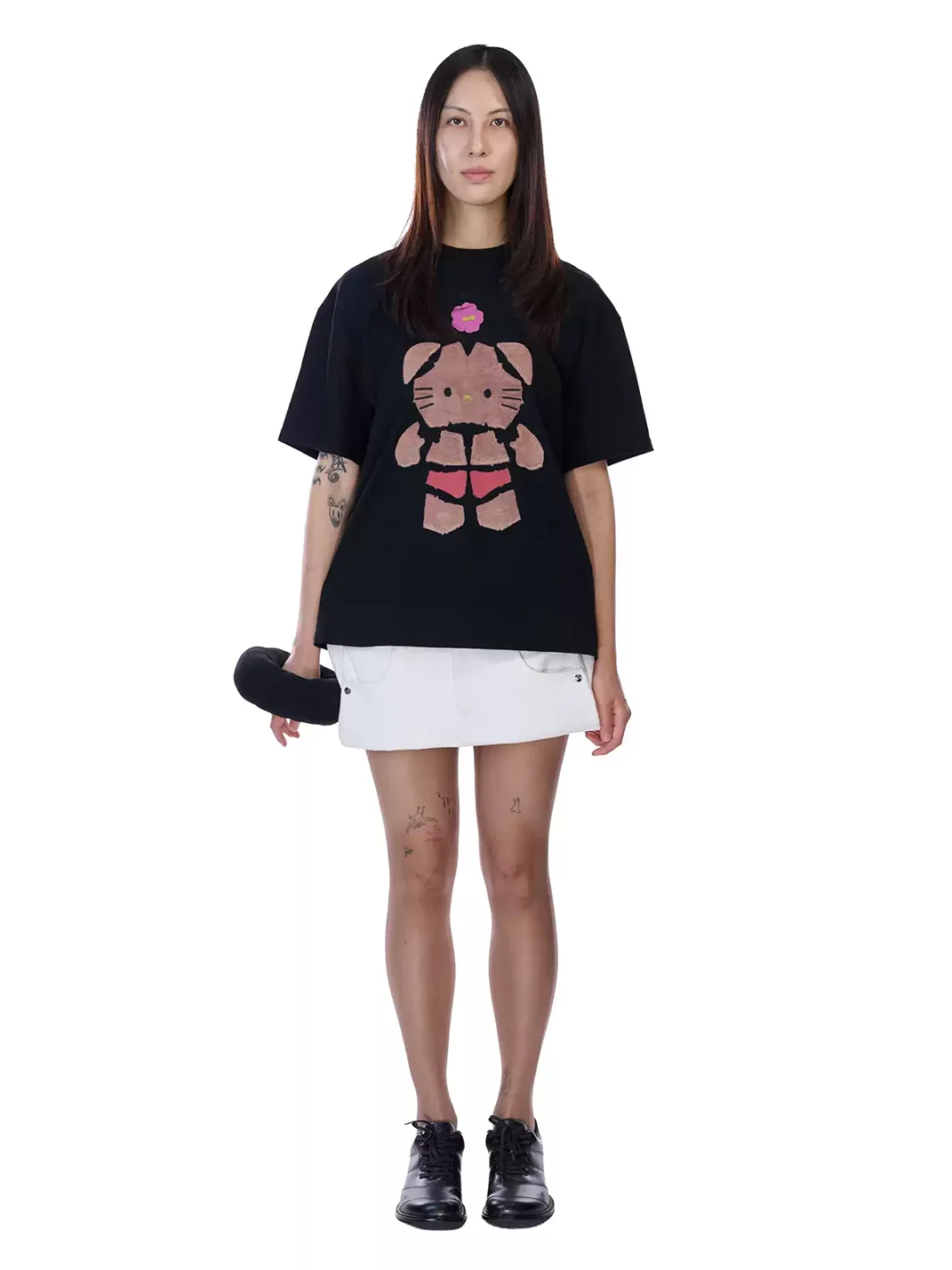 Fey Fey Worldwide | Kitty Print Black T-Shirt