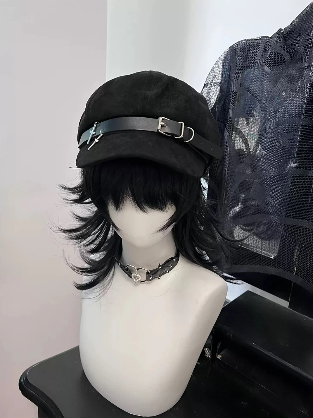 1GASTERINN | Punk Subculture Neutral Beret Hat