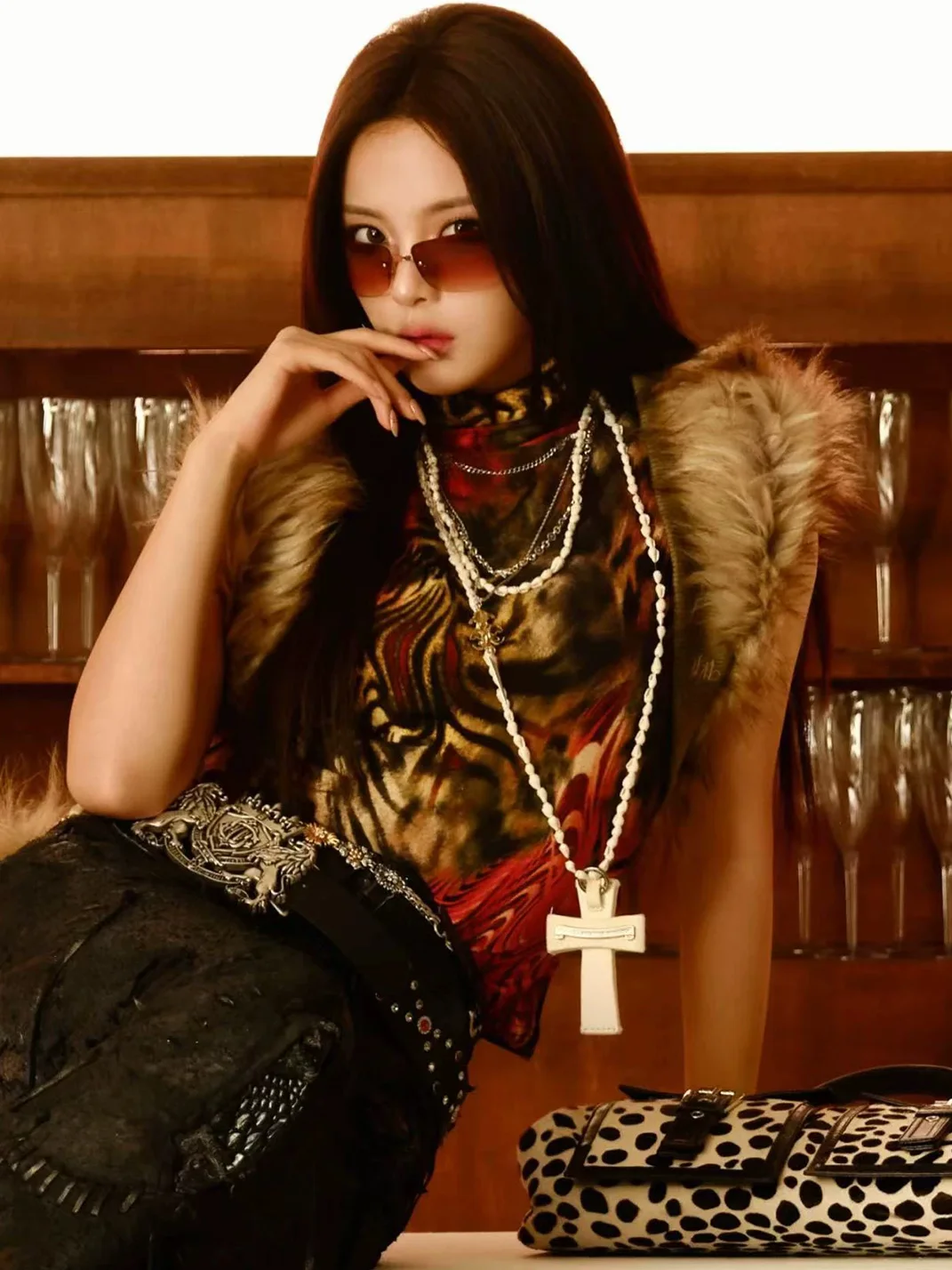 Yyopen | Y2K Cross Pendant Card Holder Necklace