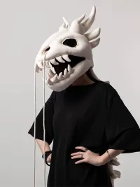 OYU | LoongBone Plush Dragon Skeleton Hood Mask