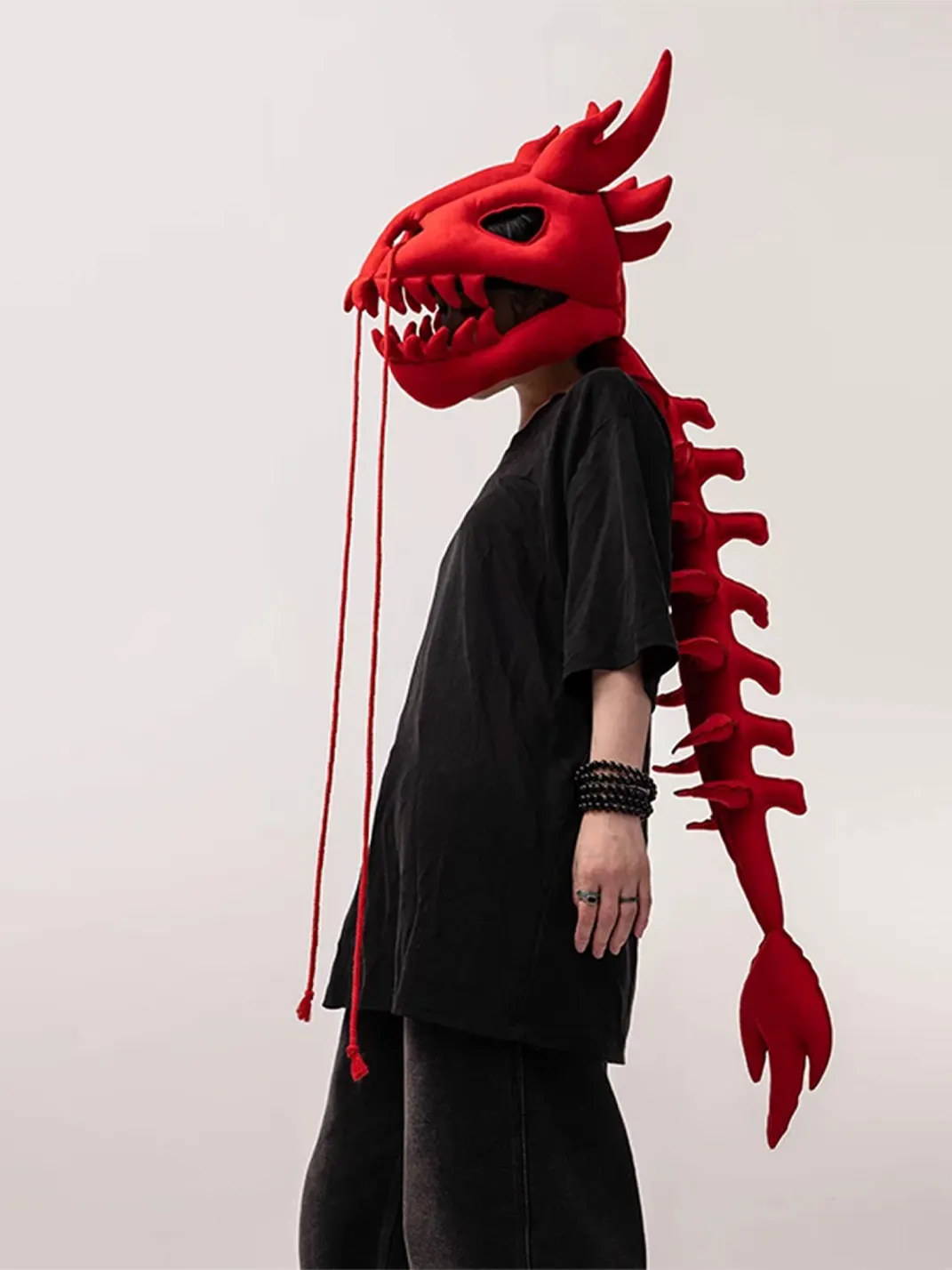 OYU | LoongBone Plush Dragon Skeleton Hood Mask