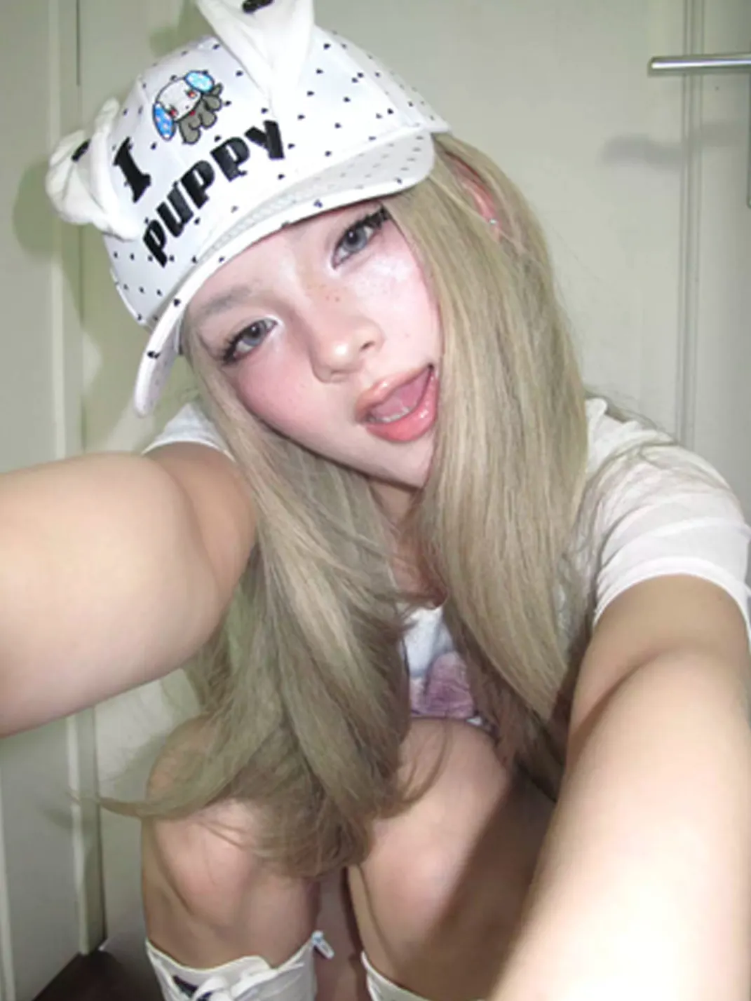 BlackBerry | I Puppy Heart Detail Adjustable Ear Baseball Cap