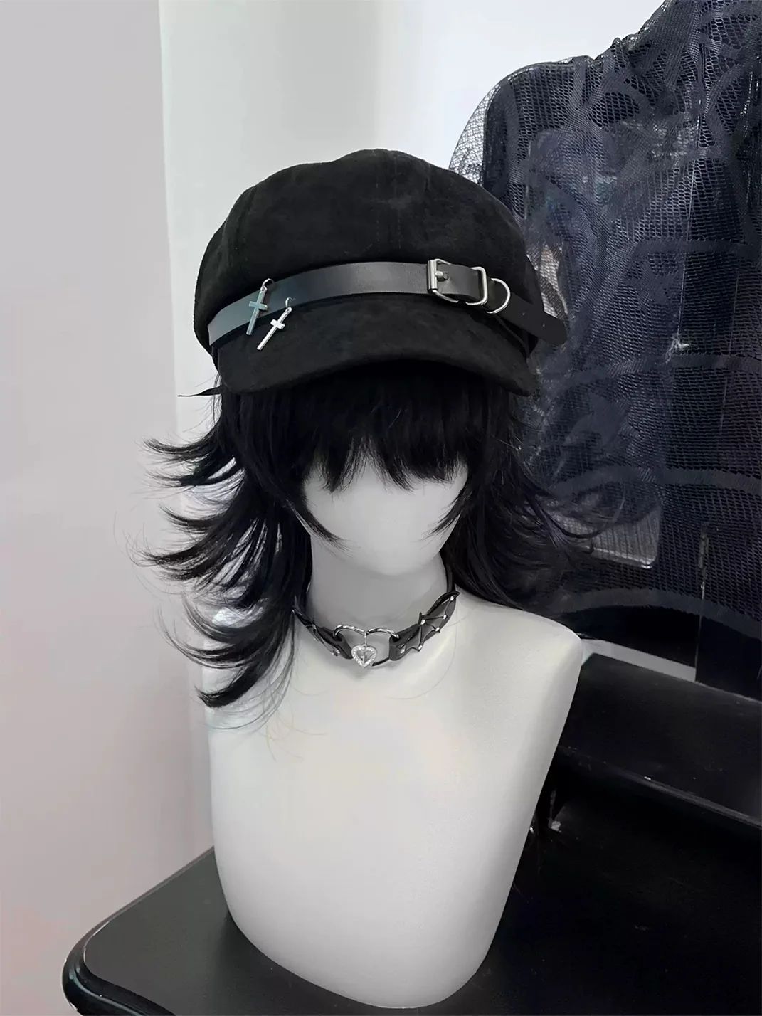 1GASTERINN | Punk Subculture Neutral Beret Hat