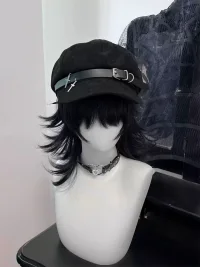 1GASTERINN | Punk Subculture Neutral Beret Hat